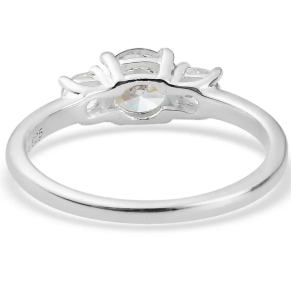 Past Present and Future 3 stone ring in platinum over Sterling silver - Picture 4 of 5